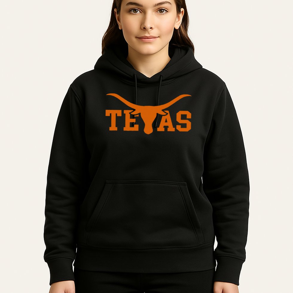 Texas USA Bull American Font Hoodie