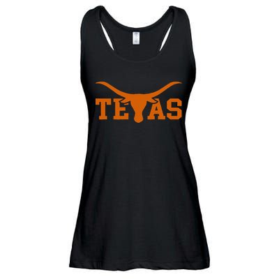 Texas USA Bull American Font Ladies Essential Flowy Tank