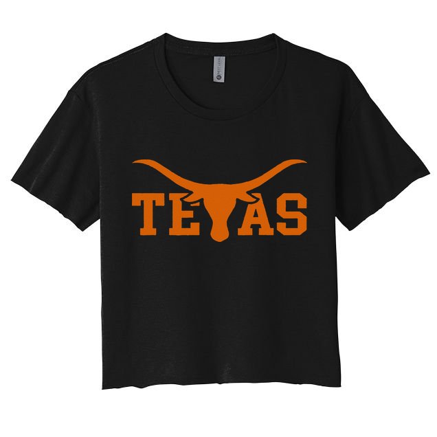 Texas USA Bull American Font Crop Top