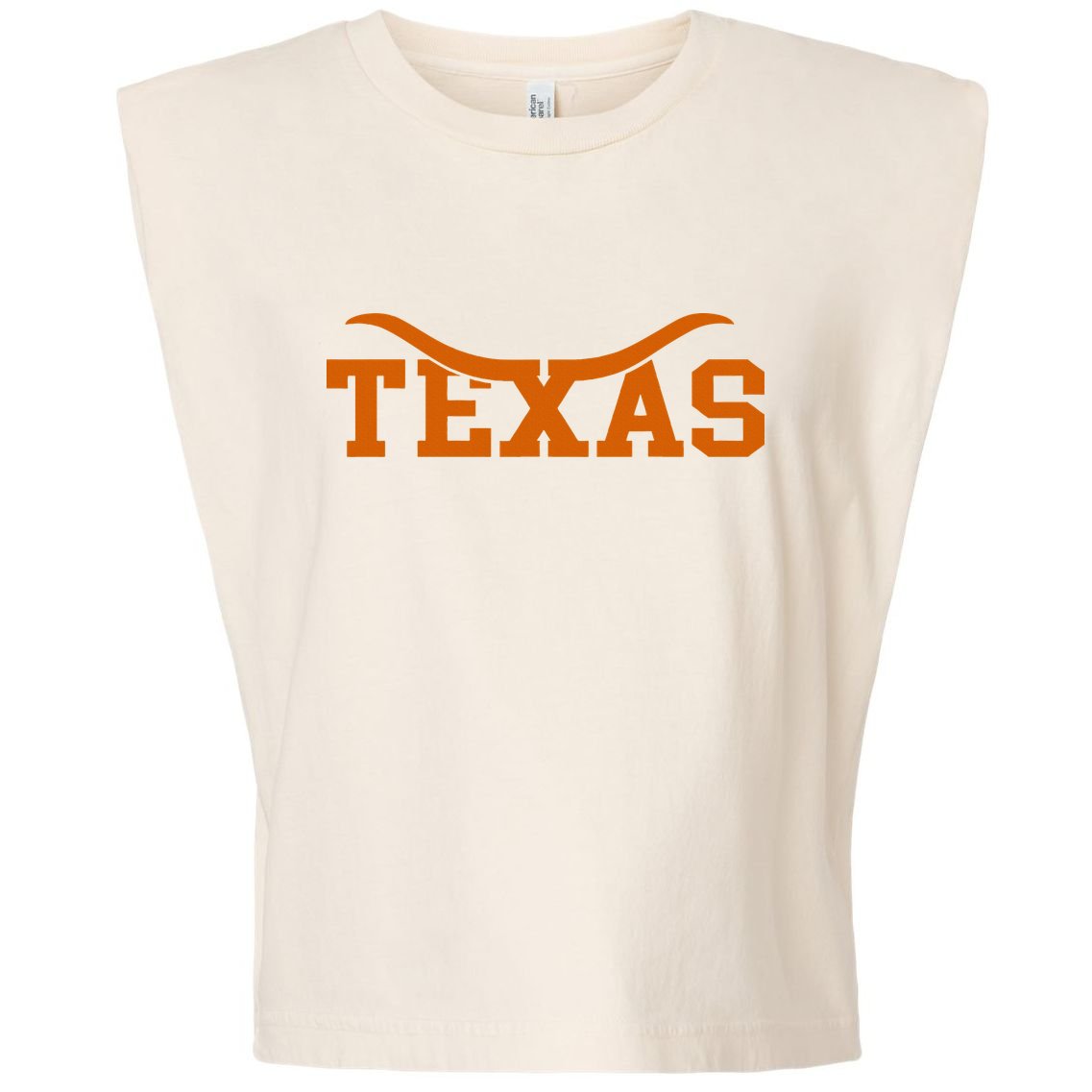 Texas USA Bull American Font Garment-Dyed Women's Muscle Tee
