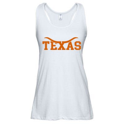 Texas USA Bull American Font Ladies Essential Flowy Tank