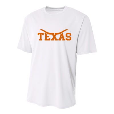 Texas USA Bull American Font Youth Performance Sprint T-Shirt