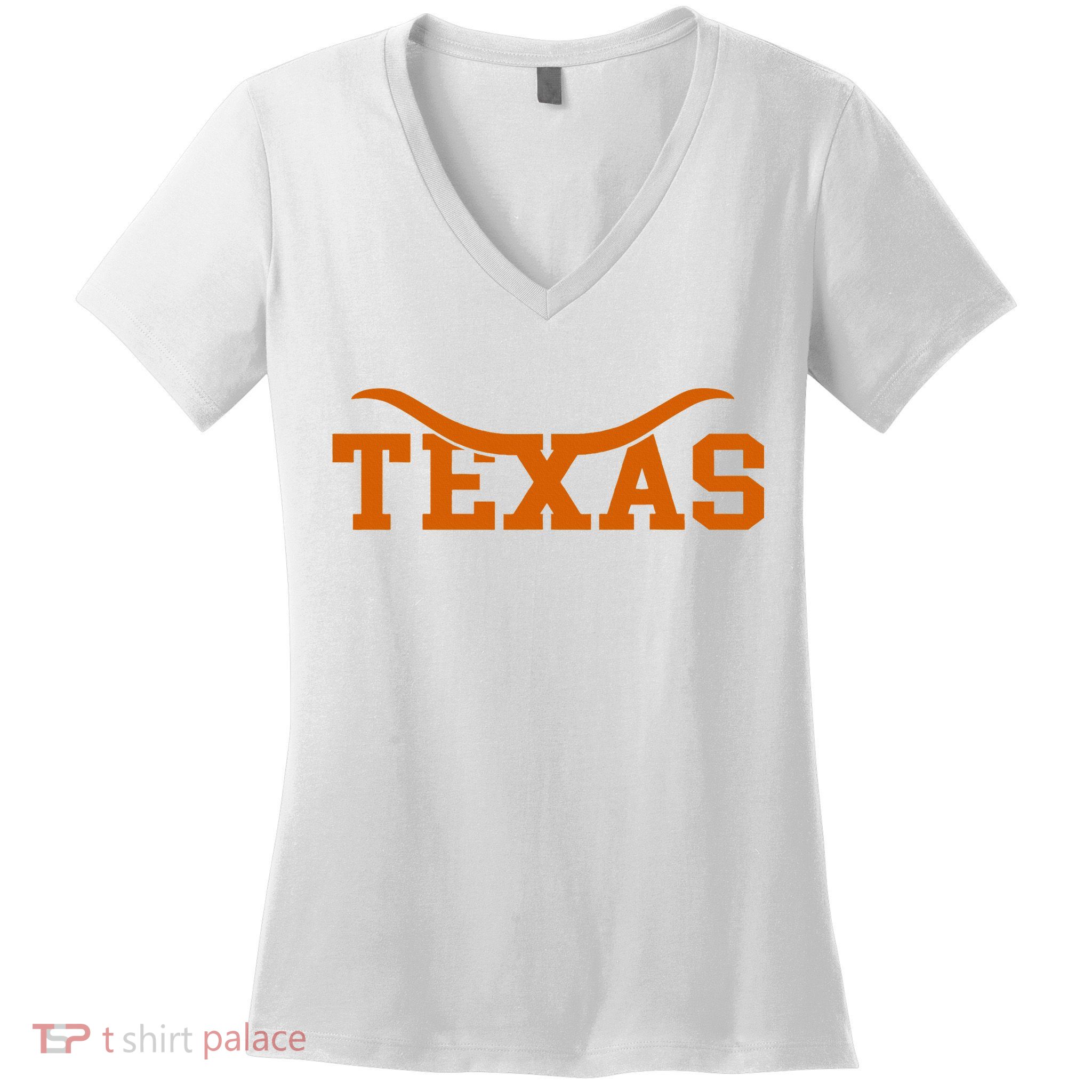 Texas USA Bull American Font Women's V-Neck T-Shirt