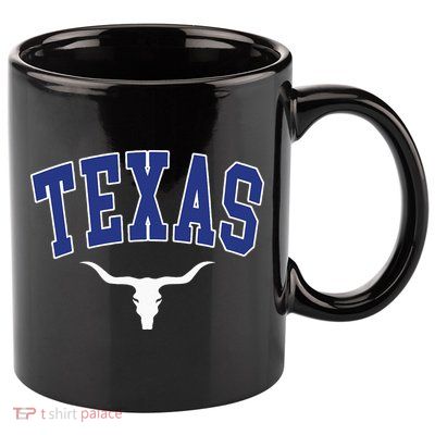 Texas USA Bull America Font 11oz C Handle Ceramic Mug