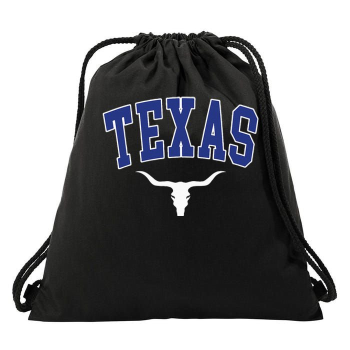 Texas USA Bull America Font Drawstring Bag