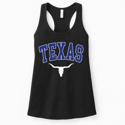 Texas USA Bull America Font Womens Tank Top
