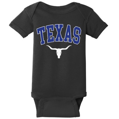 Texas USA Bull America Font Baby Bodysuit