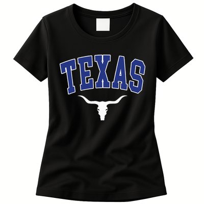 Texas USA Bull America Font Womens T-Shirt