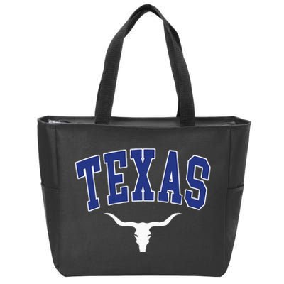 Texas USA Bull America Font Zip Tote Bag