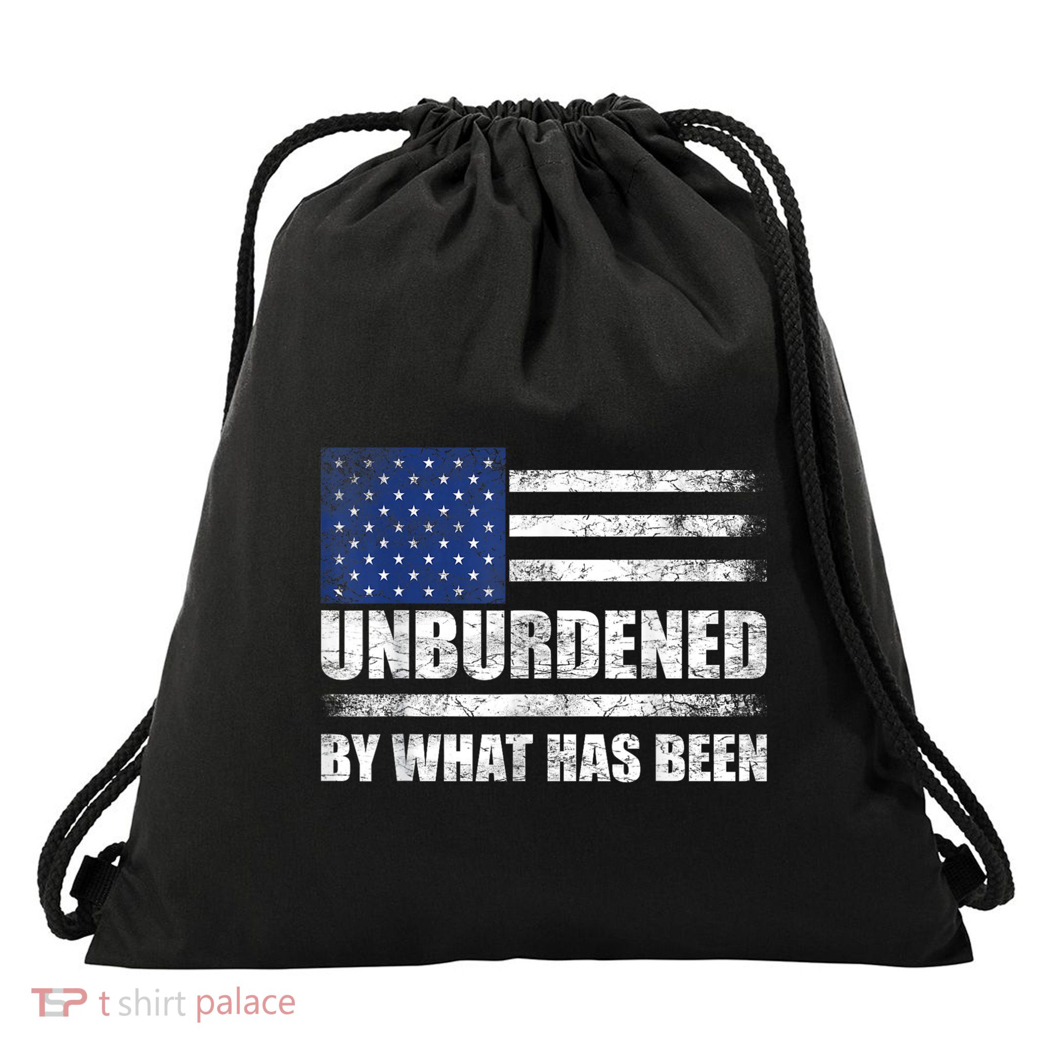Trump Unburdened By What Has Been Usa Flag Drawstring Bag