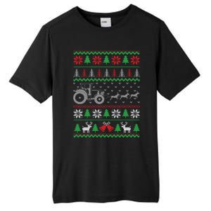 Tractor Ugly Christmas Funny Farming Farmer Xmas Meaningful Gift Tall Fusion ChromaSoft Performance T-Shirt