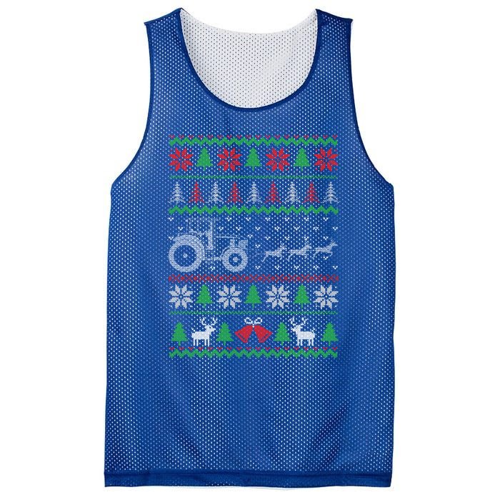 Tractor Ugly Christmas Funny Farming Farmer Xmas Meaningful Gift Mesh Reversible Basketball Jersey Tank