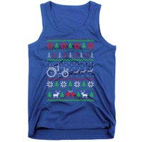 Tractor Ugly Christmas Funny Farming Farmer Xmas Meaningful Gift Tank Top