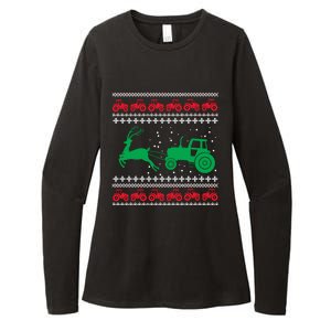 Tractors Ugly Christmas Farming Farmer Xmas Reindeer Cool Gift Womens CVC Long Sleeve Shirt