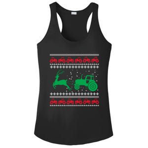 Tractors Ugly Christmas Farming Farmer Xmas Reindeer Cool Gift Ladies PosiCharge Competitor Racerback Tank