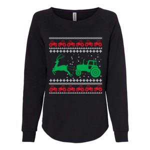 Tractors Ugly Christmas Farming Farmer Xmas Reindeer Cool Gift Womens California Wash Sweatshirt