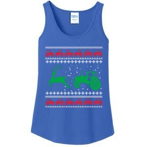 Tractors Ugly Christmas Farming Farmer Xmas Reindeer Cool Gift Ladies Essential Tank