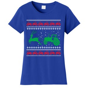 Tractors Ugly Christmas Farming Farmer Xmas Reindeer Cool Gift Women's T-Shirt