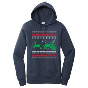 Tractors Ugly Christmas Farming Farmer Xmas Reindeer Cool Gift Women's Pullover Hoodie