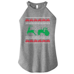 Tractors Ugly Christmas Farming Farmer Xmas Reindeer Cool Gift Women's Perfect Tri Rocker Tank