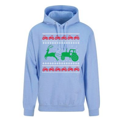 Tractors Ugly Christmas Farming Farmer Xmas Reindeer Cool Gift Unisex Surf Hoodie