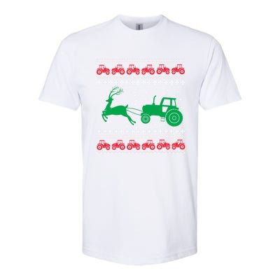 Tractors Ugly Christmas Farming Farmer Xmas Reindeer Cool Gift Softstyle CVC T-Shirt