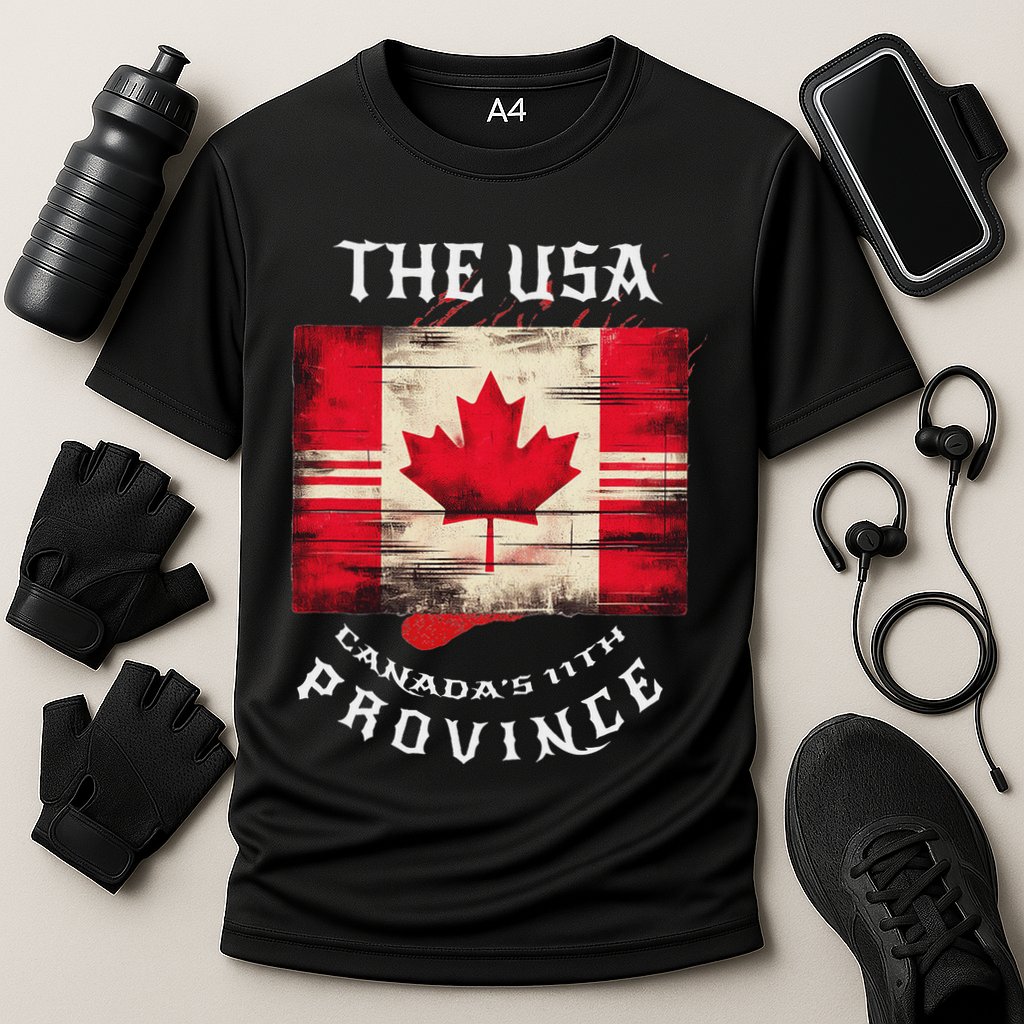 The Usa Canada’S 11th Province Funny Canada Flag Funny Leaf Cooling Performance Crew T-Shirt