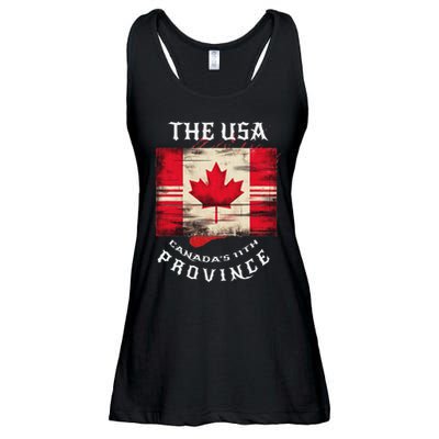 The Usa Canada’S 11th Province Funny Canada Flag Funny Leaf Ladies Essential Flowy Tank