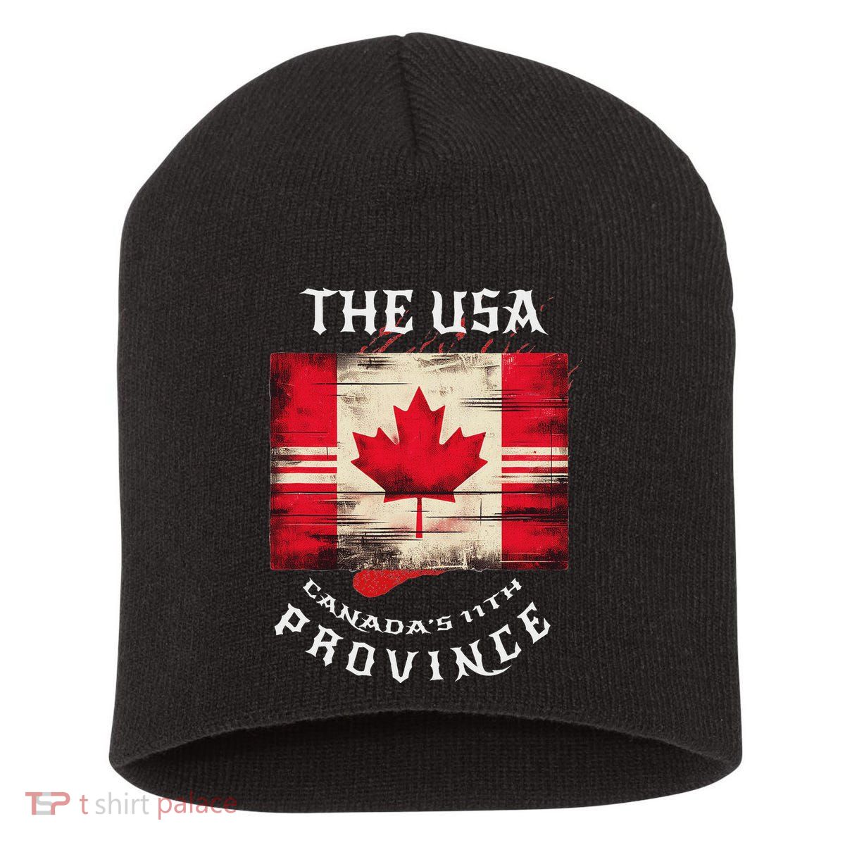 The Usa Canada’S 11th Province Funny Canada Flag Funny Leaf Short Acrylic Beanie