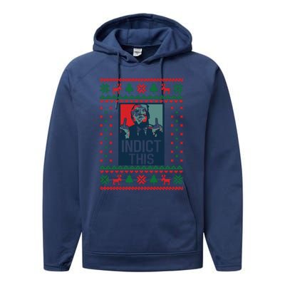 Trump Ugly Christmas Funny Ugly Performance Fleece Hoodie