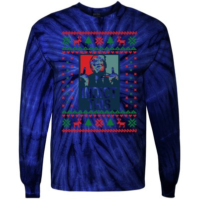 Trump Ugly Christmas Funny Ugly Tie-Dye Long Sleeve Shirt