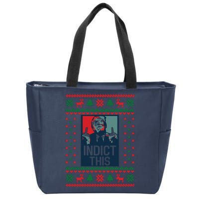 Trump Ugly Christmas Funny Ugly Zip Tote Bag