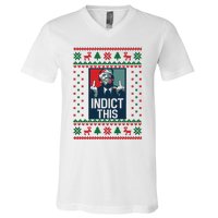 Trump Ugly Christmas Funny Ugly V-Neck T-Shirt