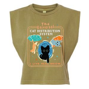 The Universal Cat Distribution System Funny LoverCat Gift Garment-Dyed Women's Muscle Tee