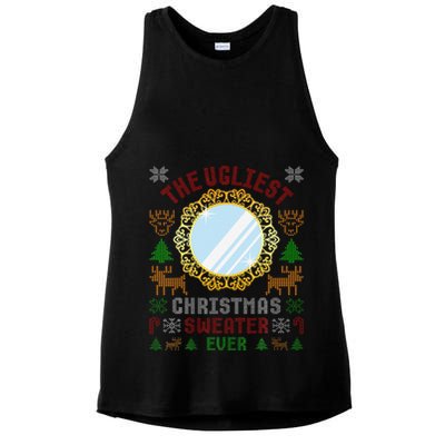 The Ugliest Christmas Sweater Ever With An Image Of A Mirror Ladies PosiCharge Tri-Blend Wicking Tank