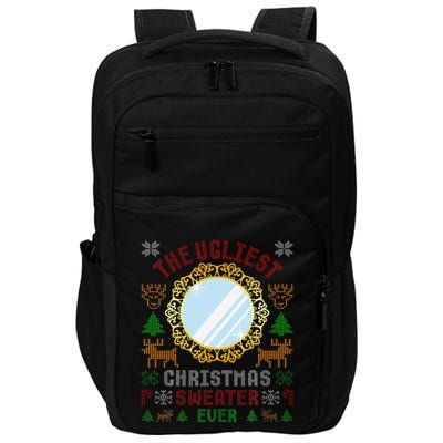 The Ugliest Christmas Sweater Ever With An Image Of A Mirror Impact Tech Backpack