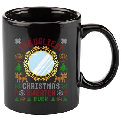 The Ugliest Christmas Sweater Ever With An Image Of A Mirror 11oz C Handle Ceramic Mug