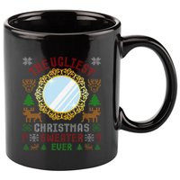 The Ugliest Christmas Sweater Ever With An Image Of A Mirror 11oz C Handle Ceramic Mug