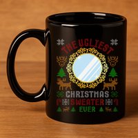 The Ugliest Christmas Sweater Ever With An Image Of A Mirror 11oz C Handle Ceramic Mug