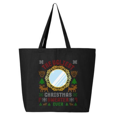 The Ugliest Christmas Sweater Ever With An Image Of A Mirror 25L Jumbo Tote