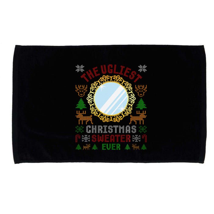 The Ugliest Christmas Sweater Ever With An Image Of A Mirror Microfiber Hand Towel