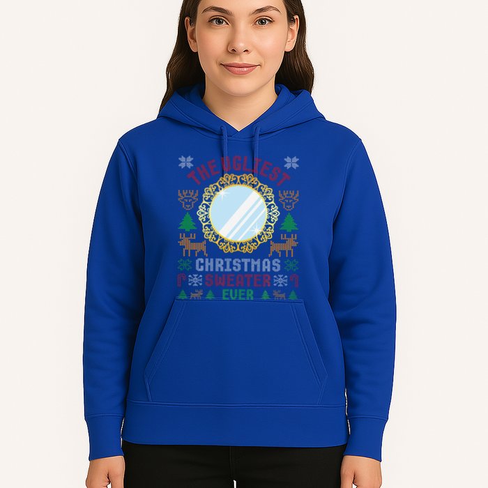 The Ugliest Christmas Sweater Ever With An Image Of A Mirror Hoodie