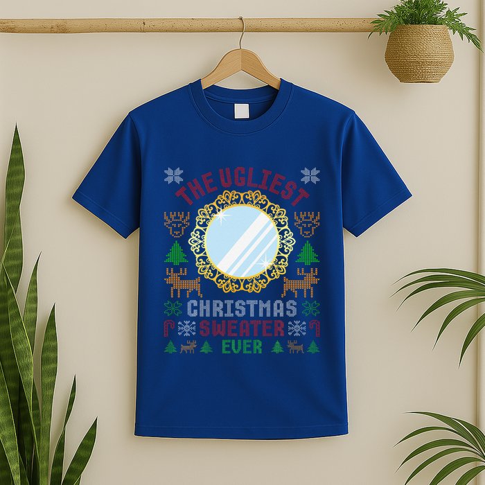 The Ugliest Christmas Sweater Ever With An Image Of A Mirror T-Shirt