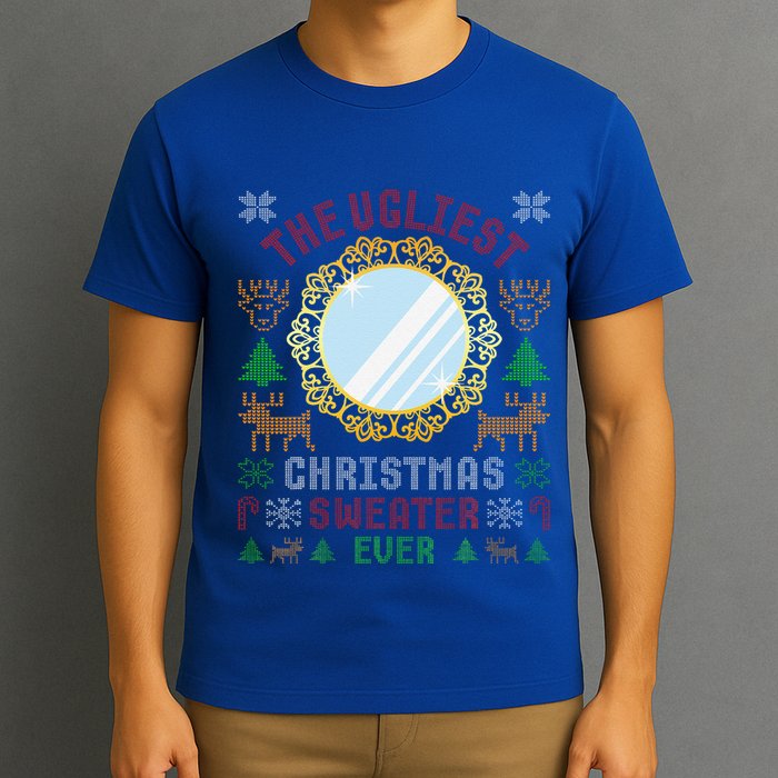 The Ugliest Christmas Sweater Ever With An Image Of A Mirror T-Shirt
