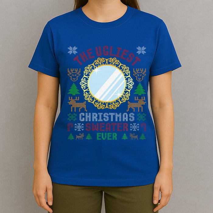 The Ugliest Christmas Sweater Ever With An Image Of A Mirror T-Shirt