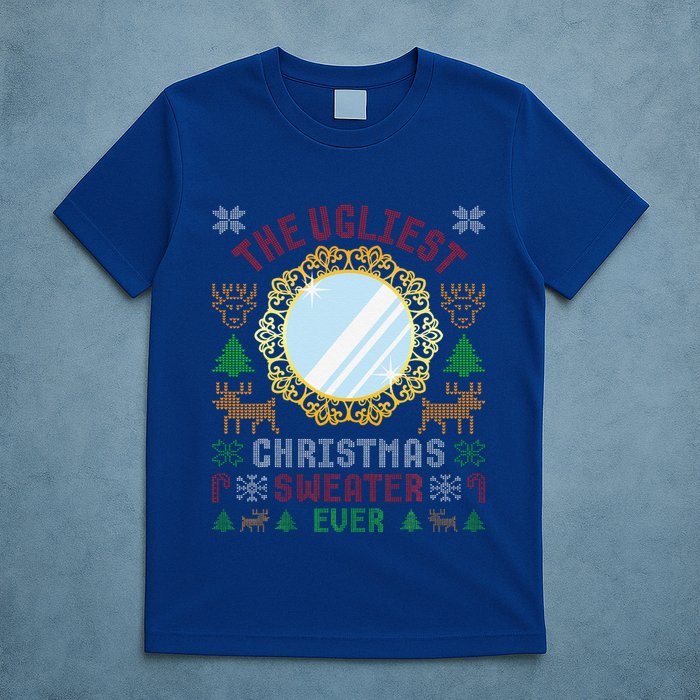 The Ugliest Christmas Sweater Ever With An Image Of A Mirror T-Shirt