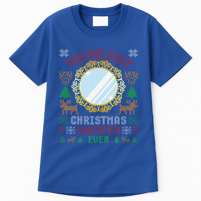The Ugliest Christmas Sweater Ever With An Image Of A Mirror Tall T-Shirt