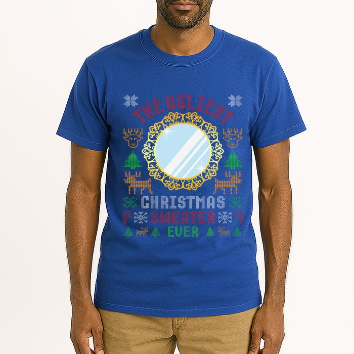 The Ugliest Christmas Sweater Ever With An Image Of A Mirror Tall T-Shirt