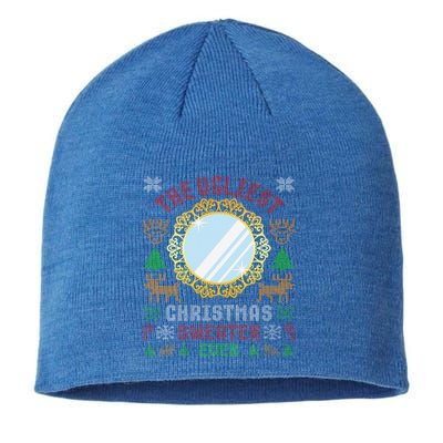 The Ugliest Christmas Sweater Ever With An Image Of A Mirror Sustainable Beanie