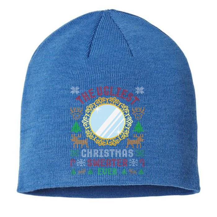 The Ugliest Christmas Sweater Ever With An Image Of A Mirror Sustainable Beanie